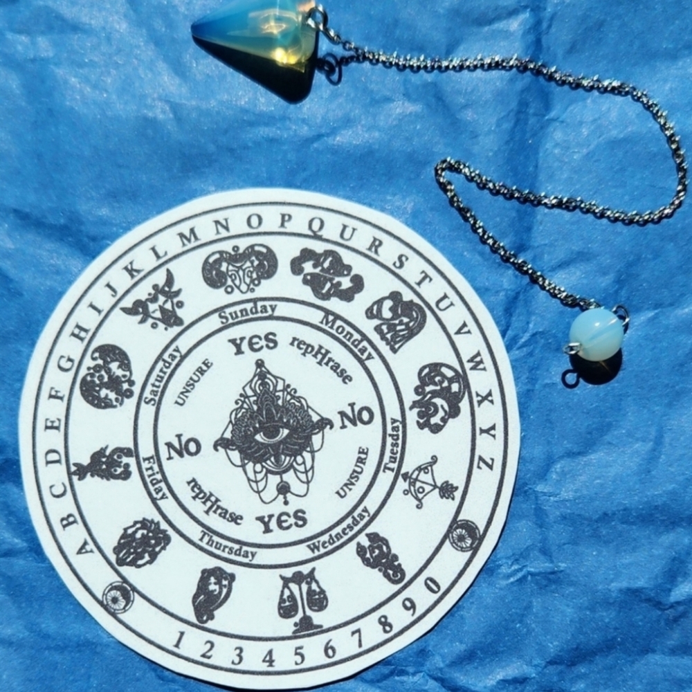 New Semi Precious Healing Pendulum, Palo Santo Stick & Charts